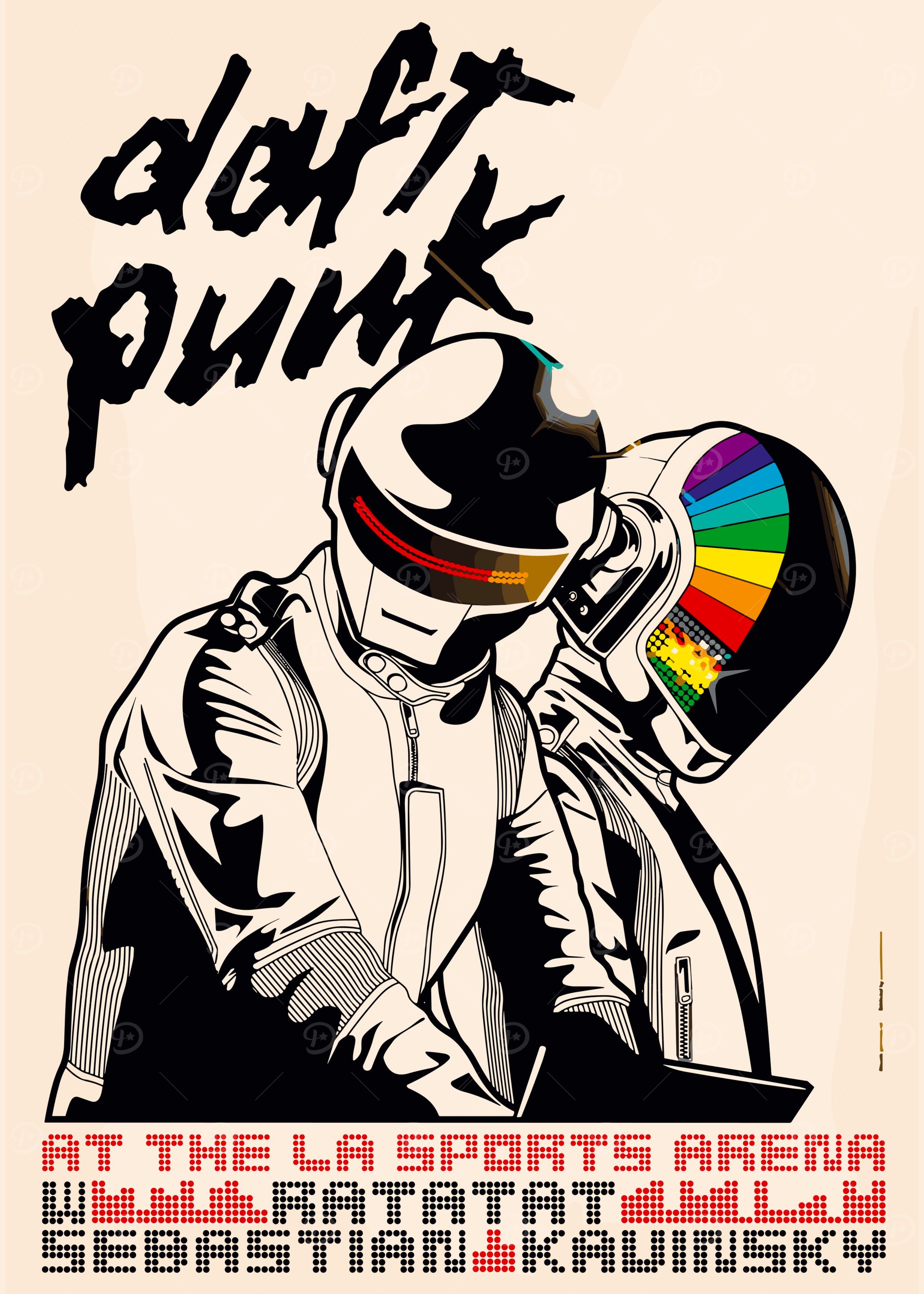 Daft Punk Concert Poster' Poster, picture, metal print, paint by