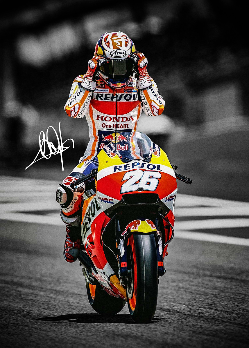 Dani Pedrosa 26 ポスター Repsol HONDA RC212V Dani Pedrosa MotoGP' Poster, picture, metal print, paint by
