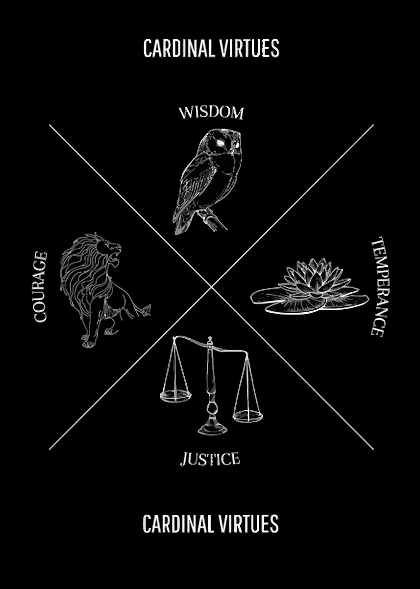 Cardinal Virtues Illustration' Poster, picture, metal print, paint