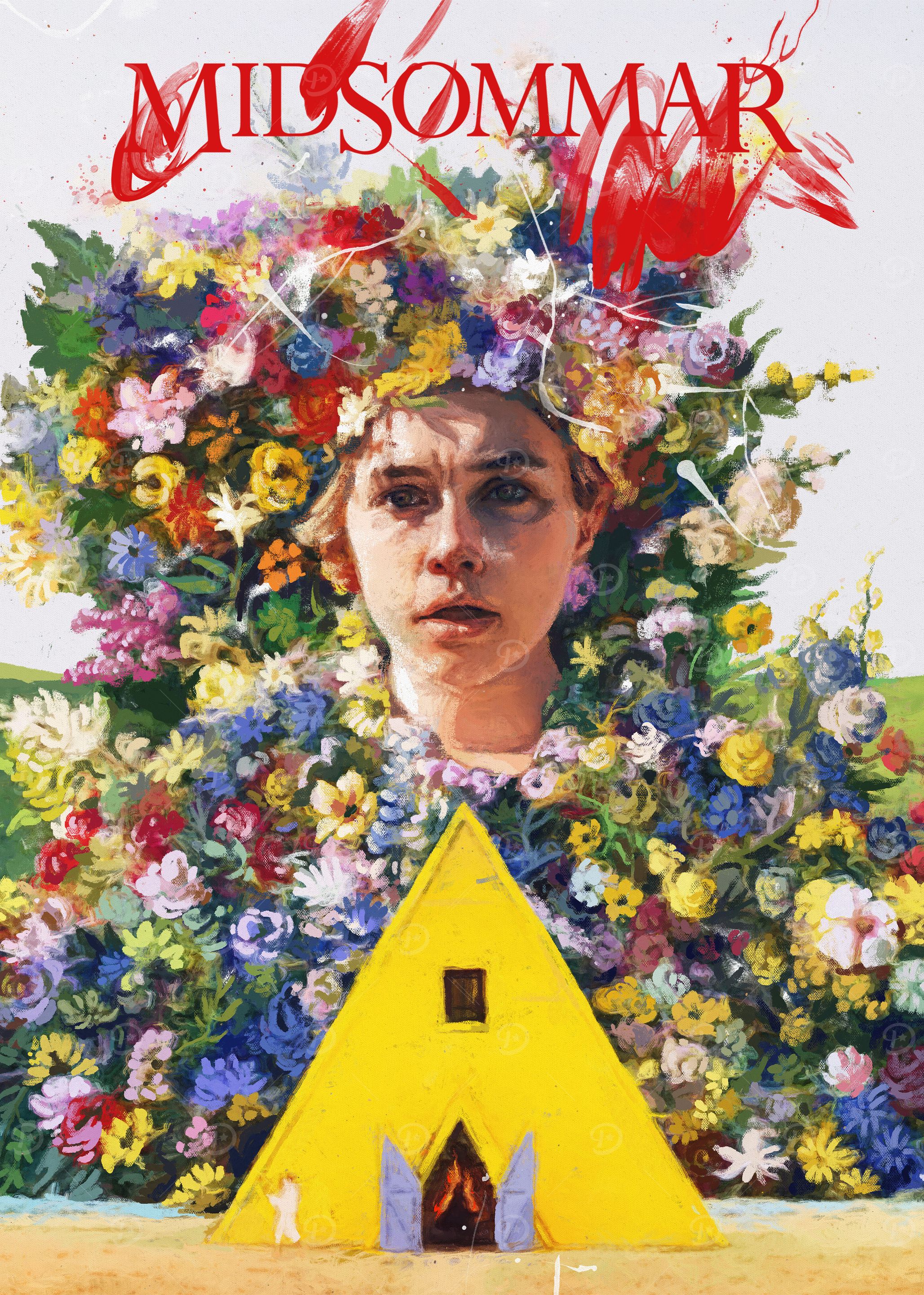 Poster Midsommar Sur Toile - 50x75 Cm - Décoration Murale Salon, Chambre - Style Sans Cadre