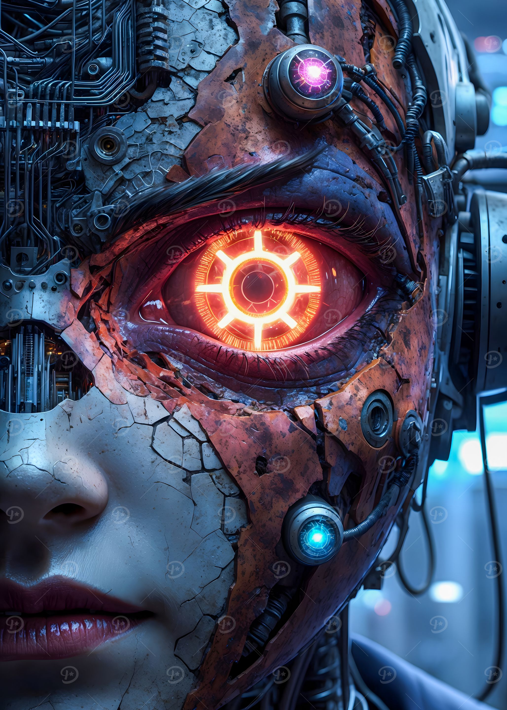 'Cyborg Eye Closeup' Poster, picture, metal print, paint by Phantom ...