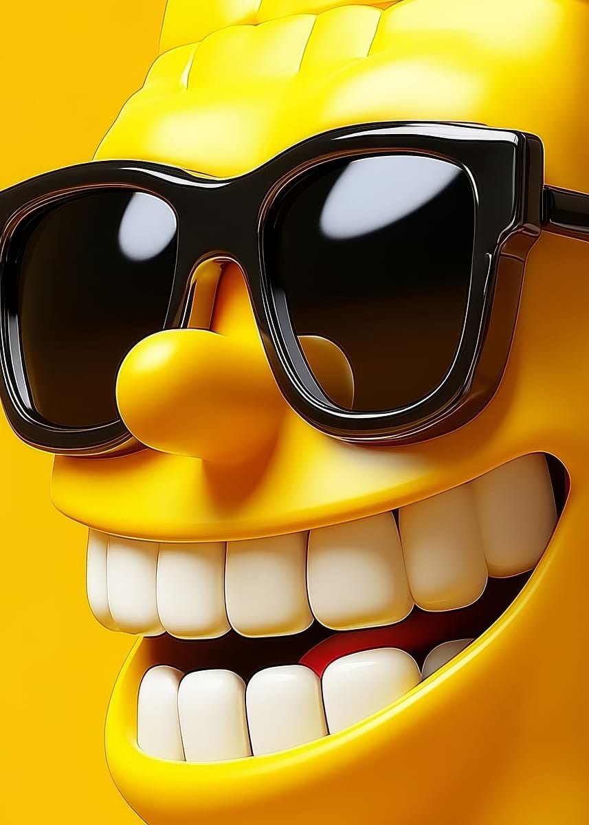Smiling Emoji with Sunglasses' Poster, picture, metal print, paint