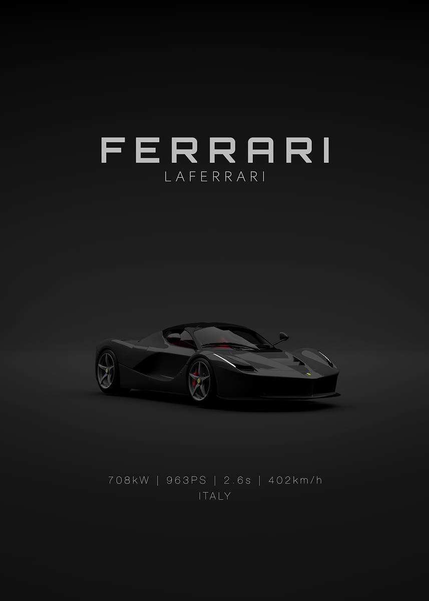 額縁 Displate YellowFerrari Limited Poster Specs 2025 Ferrari 12Cilindri Yellow ' Poster, picture