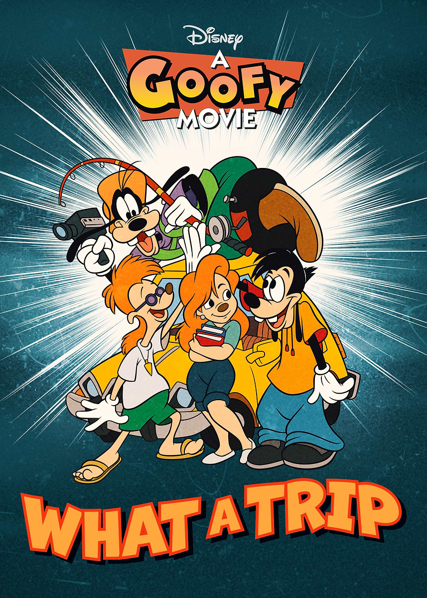 A Goofy Movie Road Trip' Poster, picture, metal print, paint by