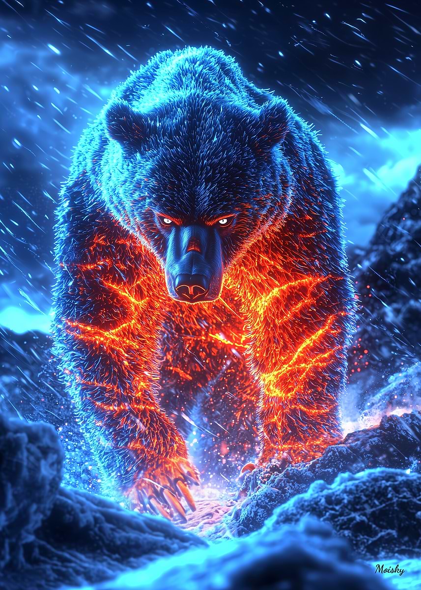 Infernal Winter – The Neon Bear Awakens' Poster, picture, metal