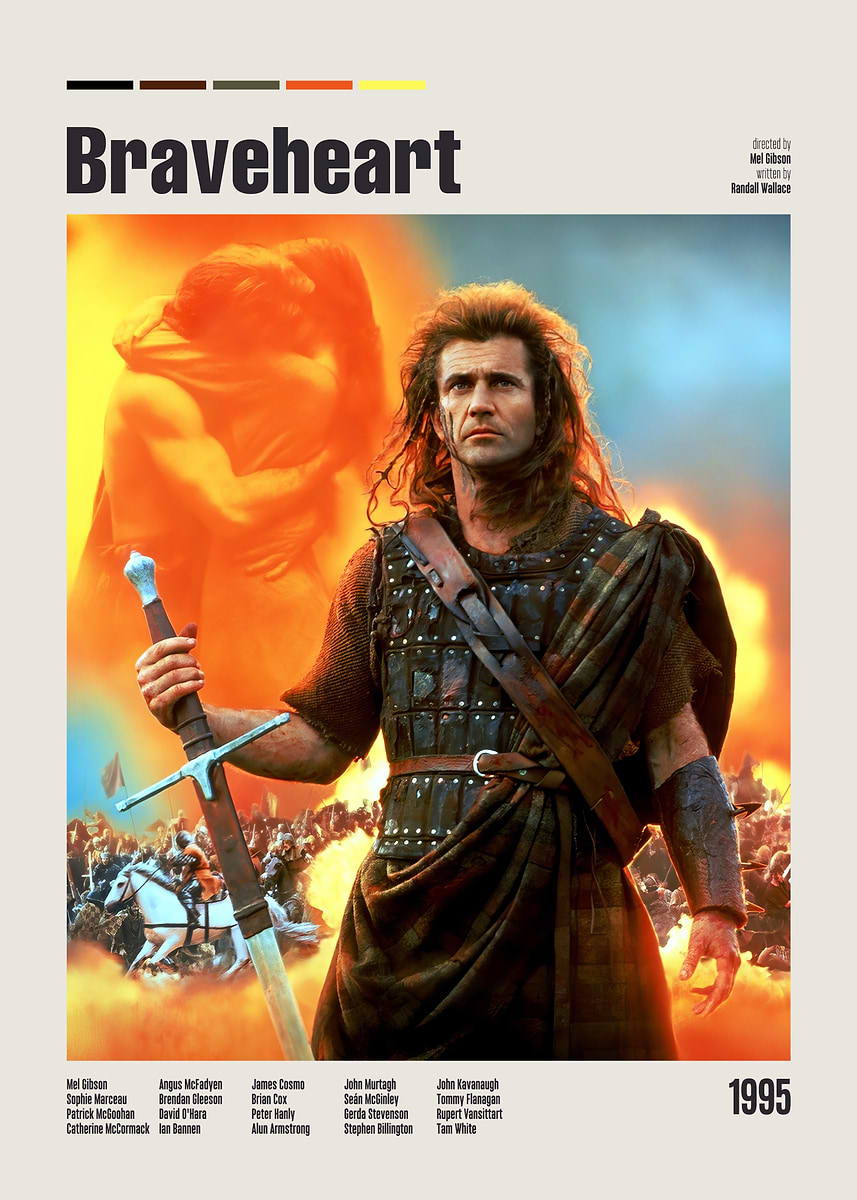 Braveheart Movie Poster' Poster, picture, metal print, paint by