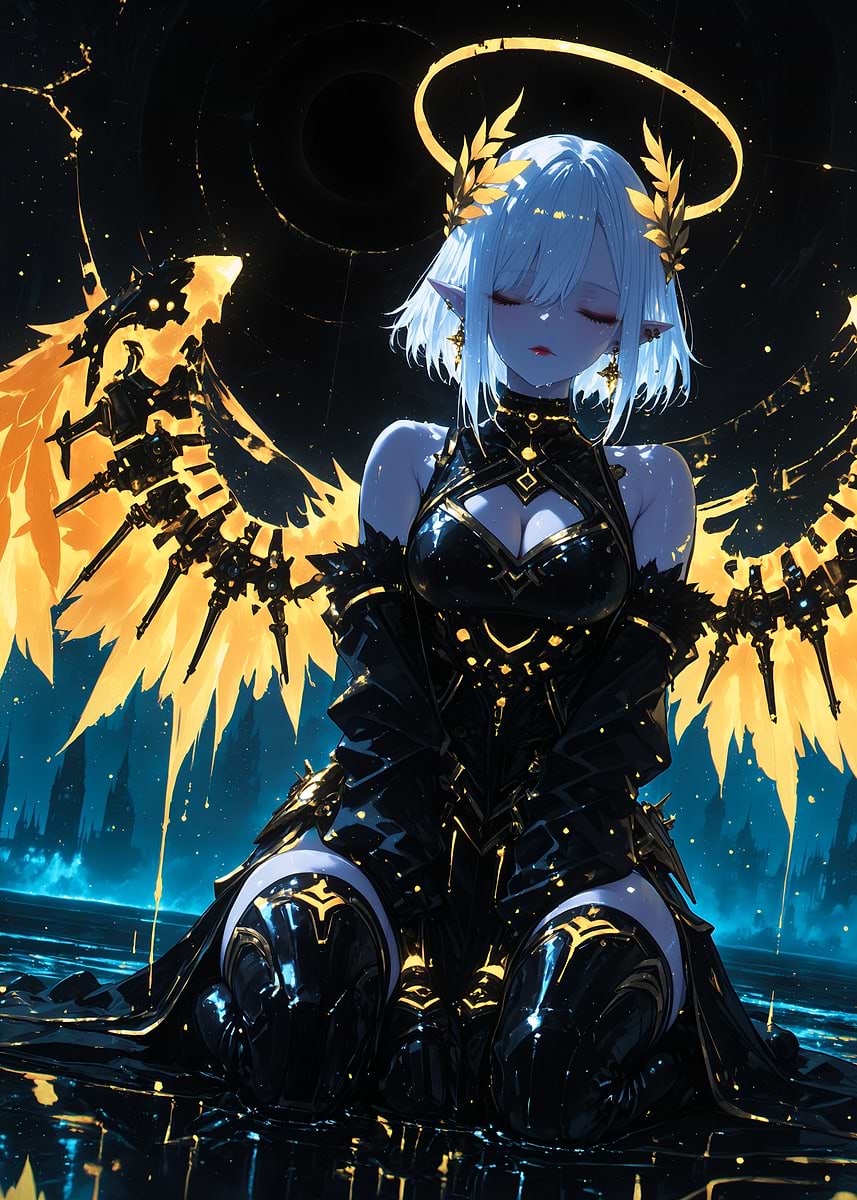 Fallen Angel Anime Art' Poster, picture, metal print, paint by