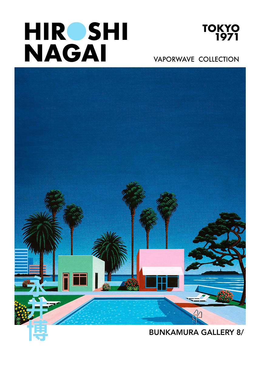Hiroshi Nagai Vaporwave Art' Poster, picture, metal print, paint
