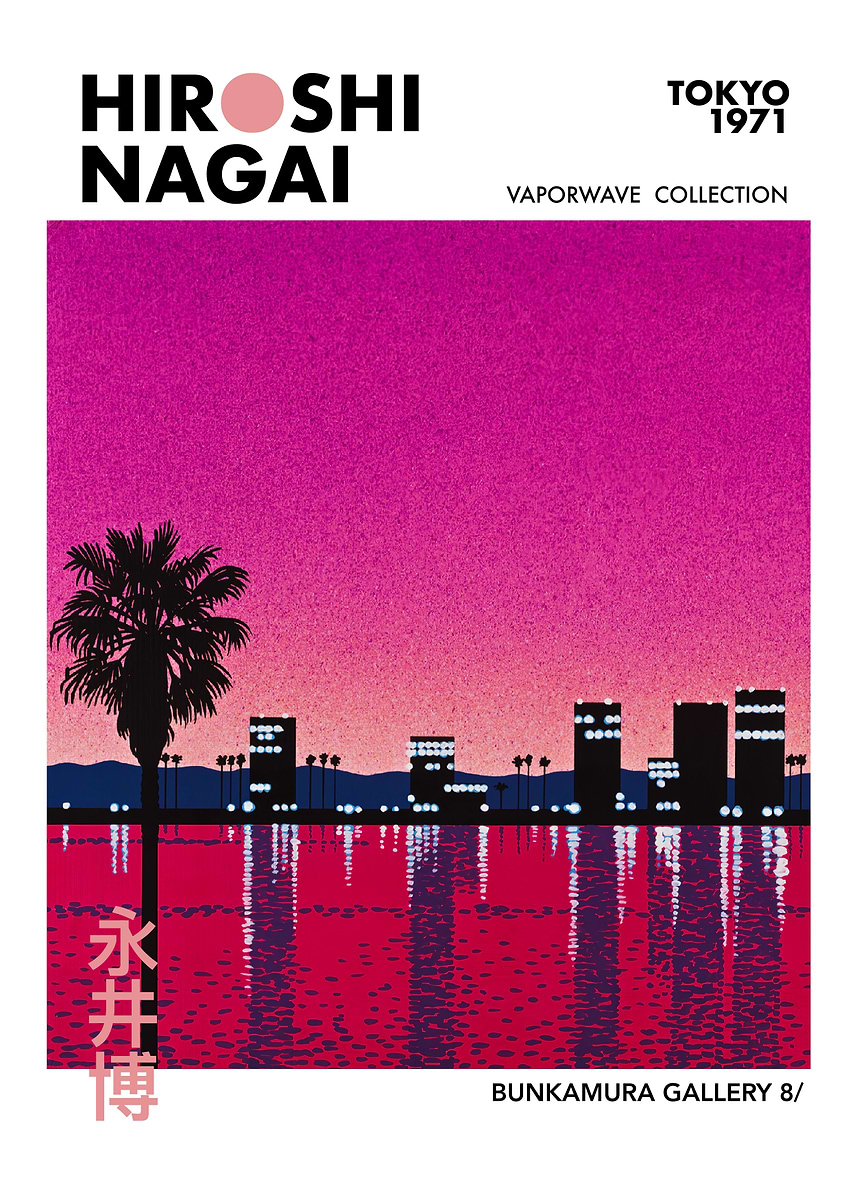Hiroshi Nagai Vaporwave Art' Poster, picture, metal print, paint