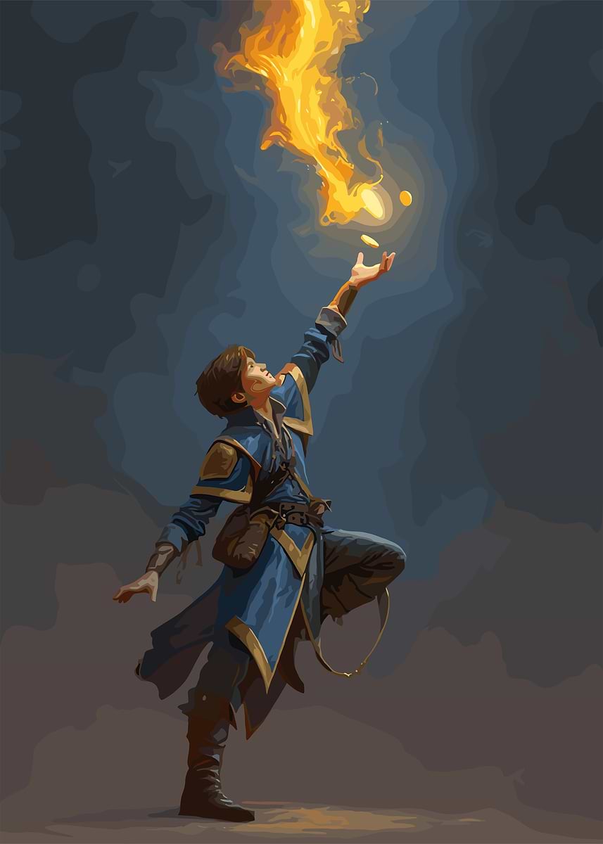 'Fire Magic Illustration' Poster, picture, metal print, paint by Gomes ...