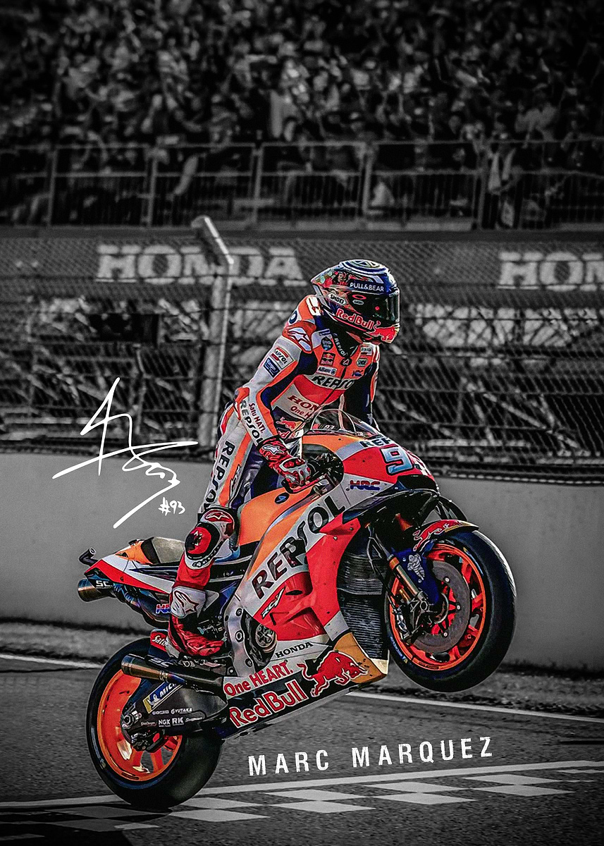 Marc Marquez Motorcycle Poster' Poster, picture, metal print