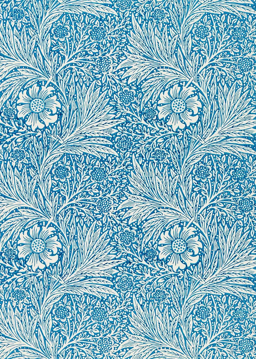 'Blue Floral Pattern' Poster, picture, metal print, paint by Antique ...
