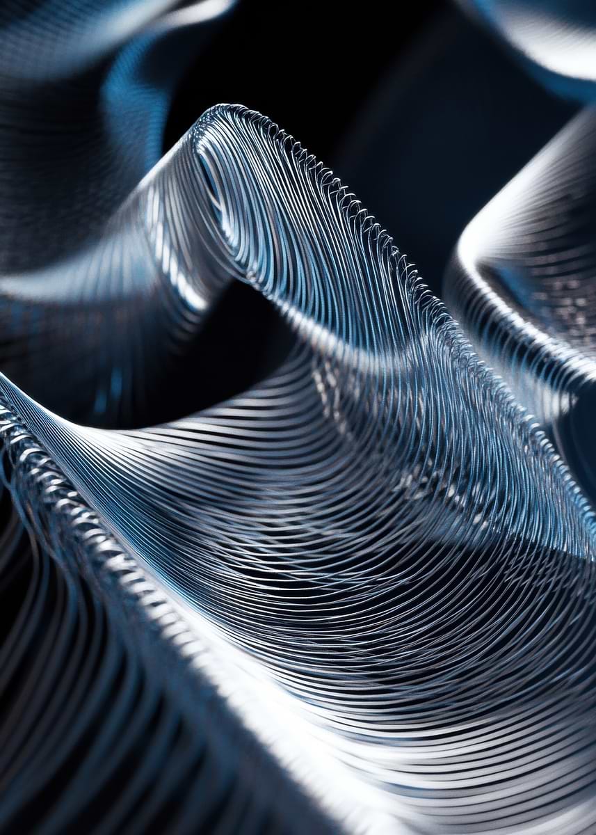 'Abstract Metallic Waves' Poster, picture, metal print, paint by Ryu ...