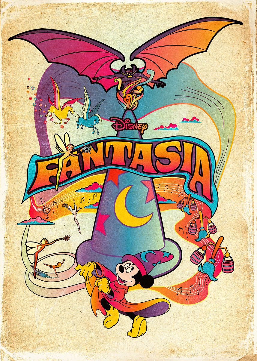 Fantasia Mickey and Chernabog Poster' Poster, picture, metal print