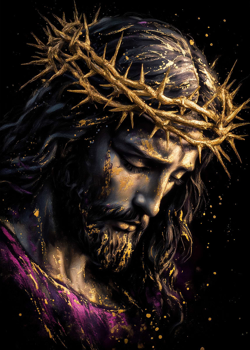 Purple Cloth and Crown of Thorns' Poster, picture, metal print