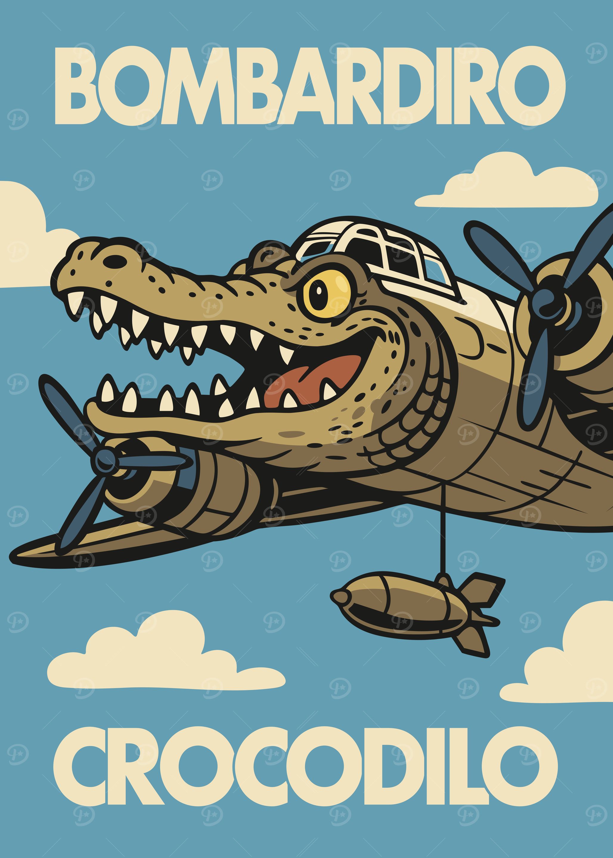 Italian brainrot Bombardiro Crocodilo' Poster, picture, metal
