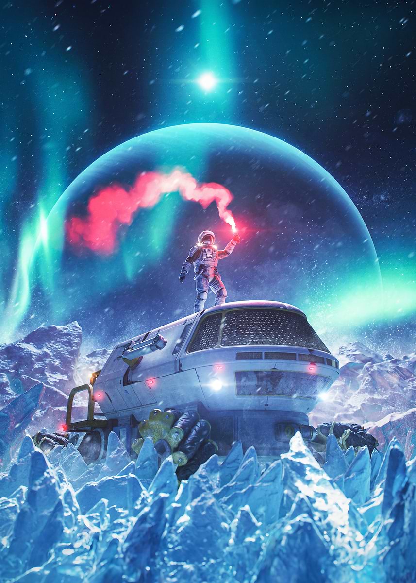 Signal in the Ice' Poster, picture, metal print, paint by Void