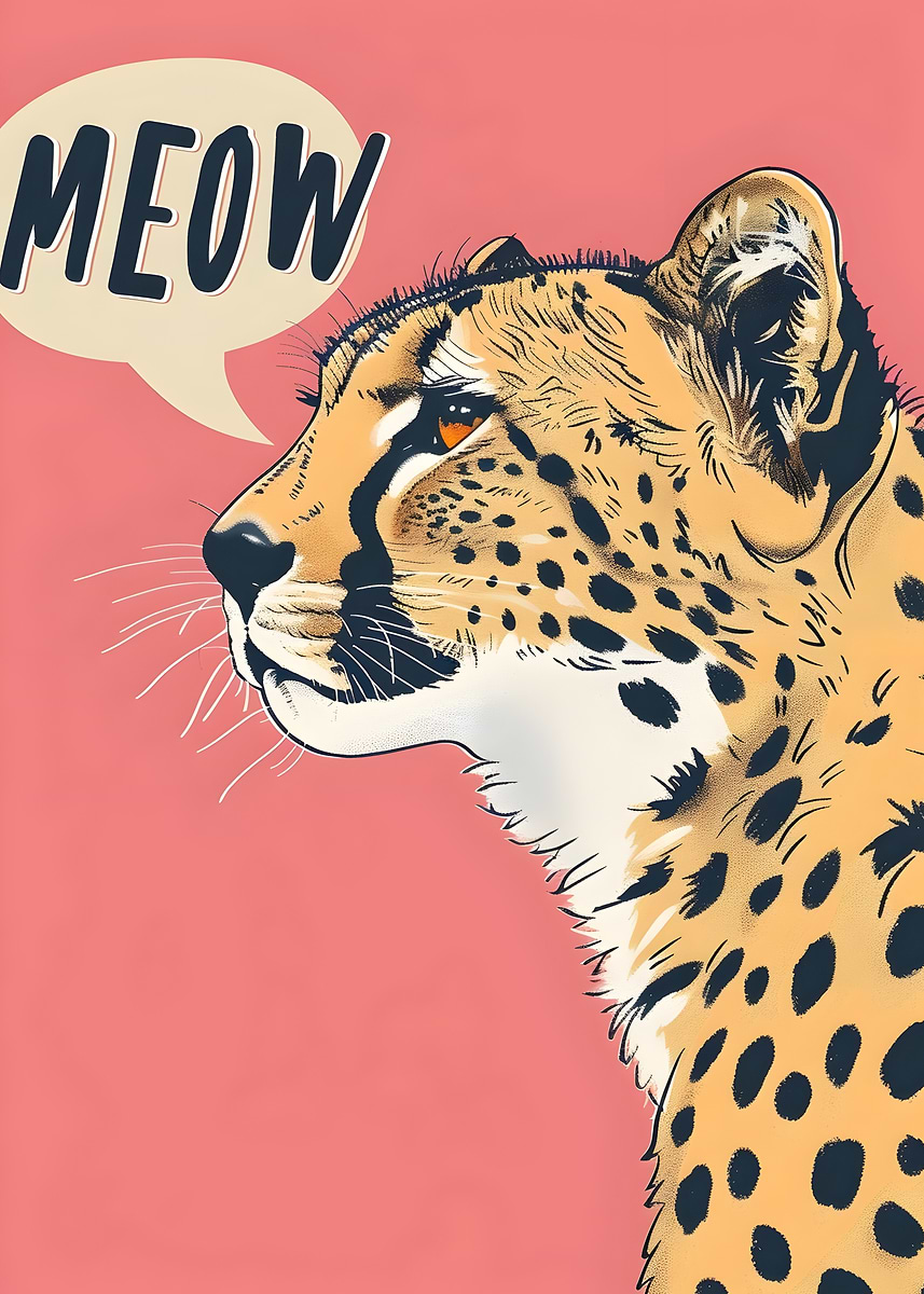 'Cheetah Meow Illustration' Post…