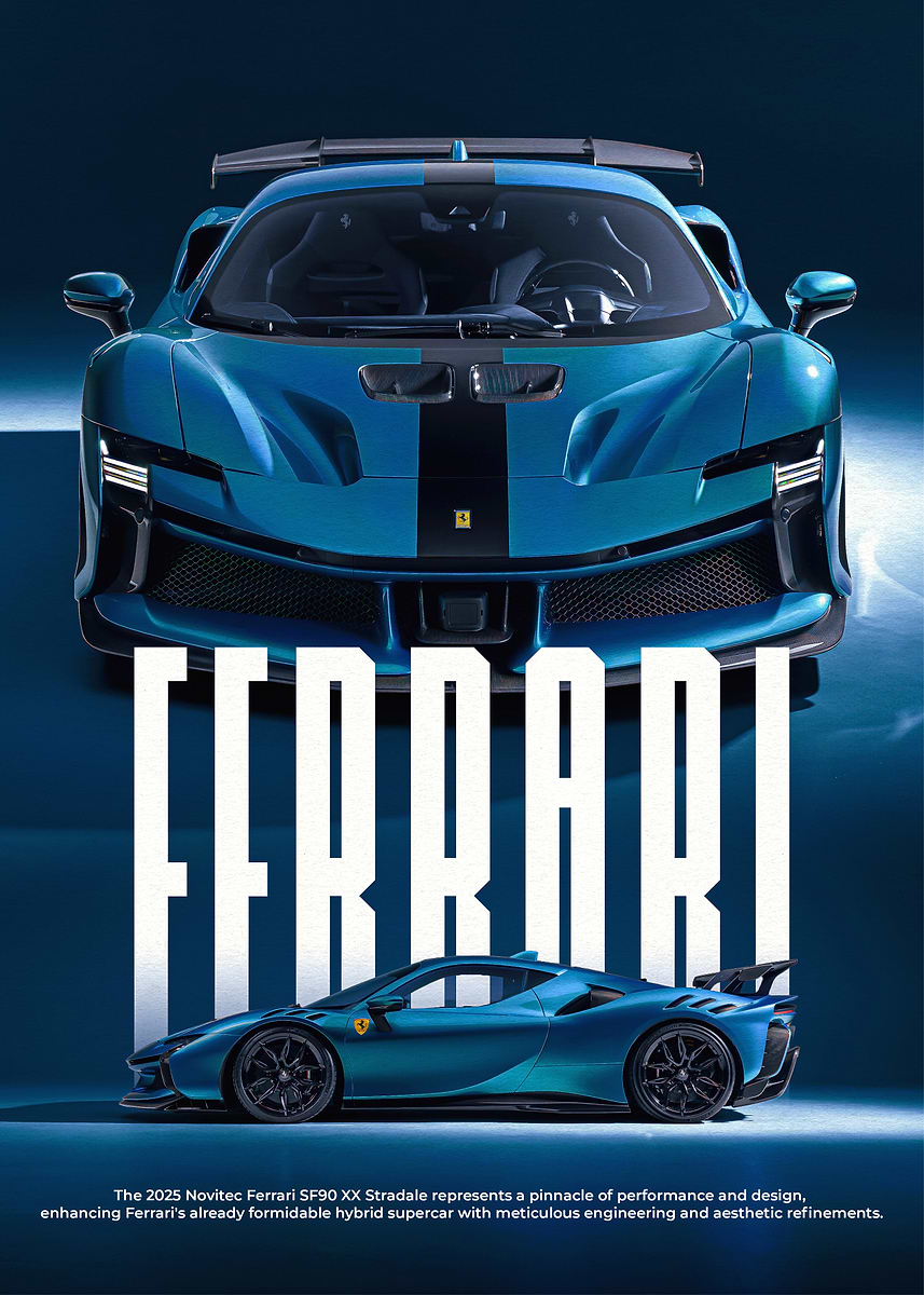 Ferrari SF90 XX Stradale' Poster, picture, metal print, paint by