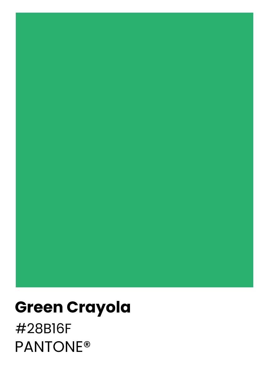 Green Crayola Pantone Color Swatch' Poster, picture, metal print