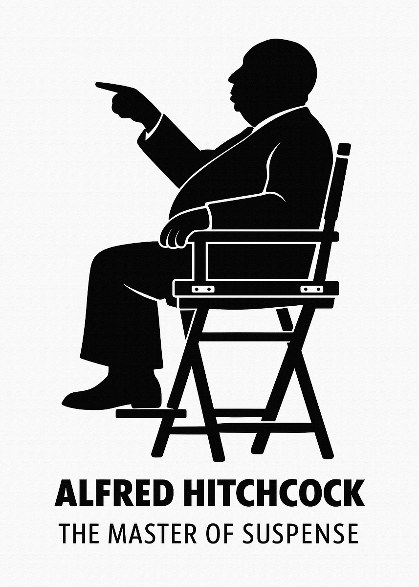 Alfred Hitchcock Silhouette' Poster, picture, metal print, paint