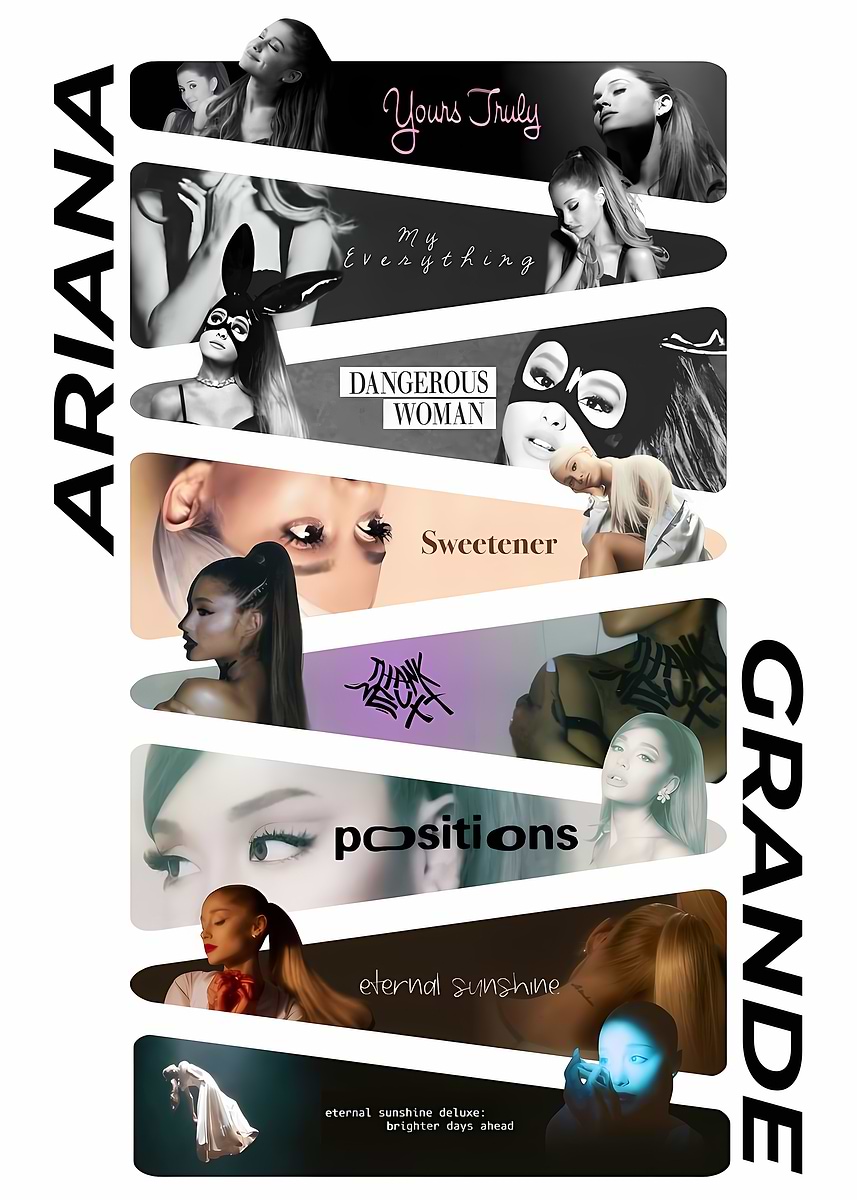 Ariana Grande Album Collage' Poster, picture, metal print, paint
