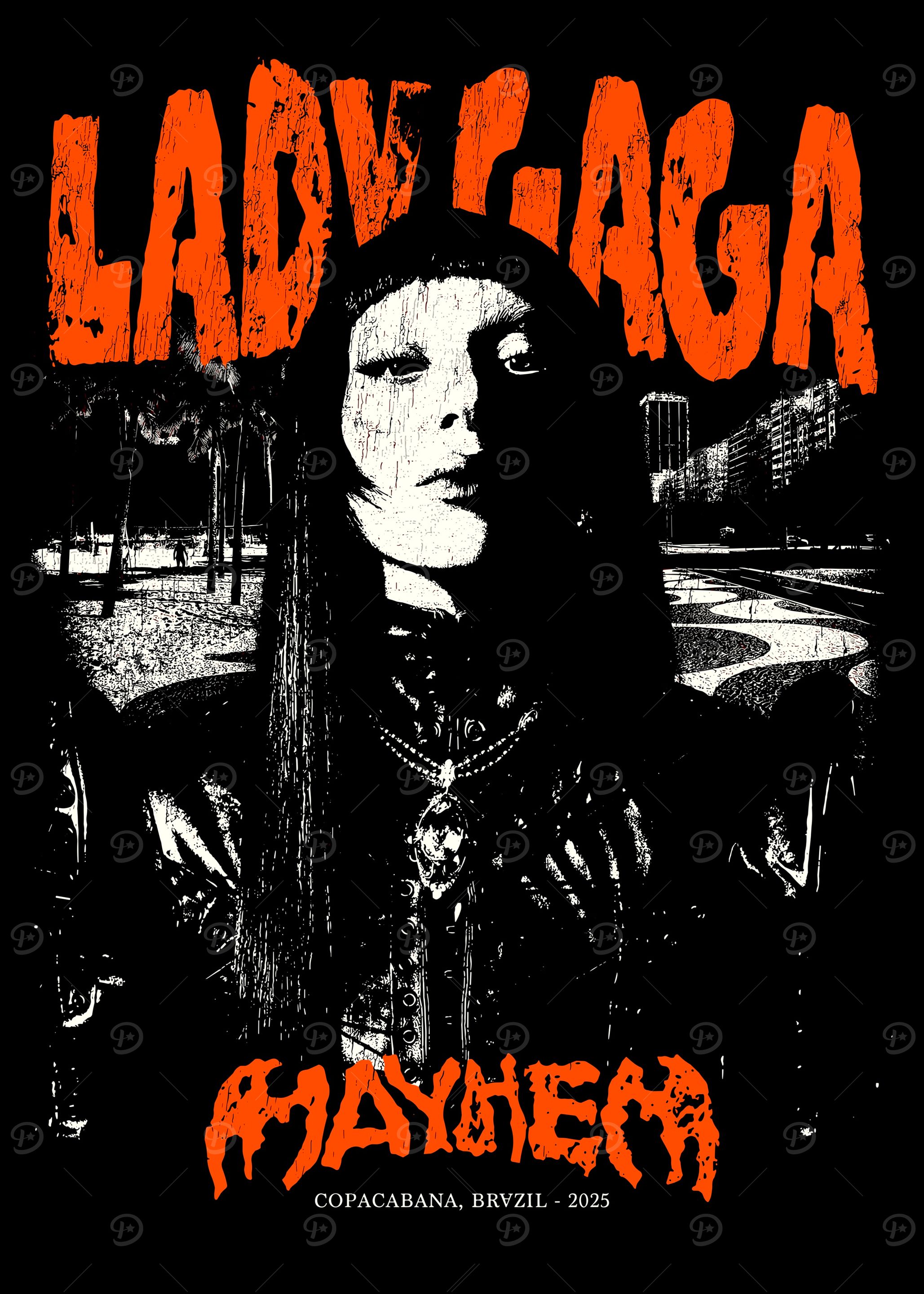 Lady Gaga Mayhem Copacabana 2025 Poster' Poster, picture, metal