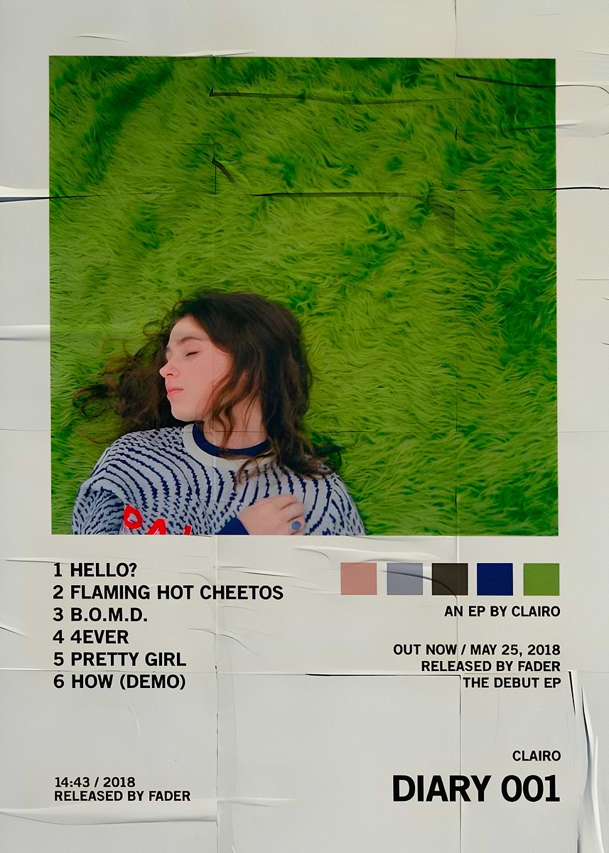 Clairo - Diary 001 EP Cover' Poster, picture, metal print, paint