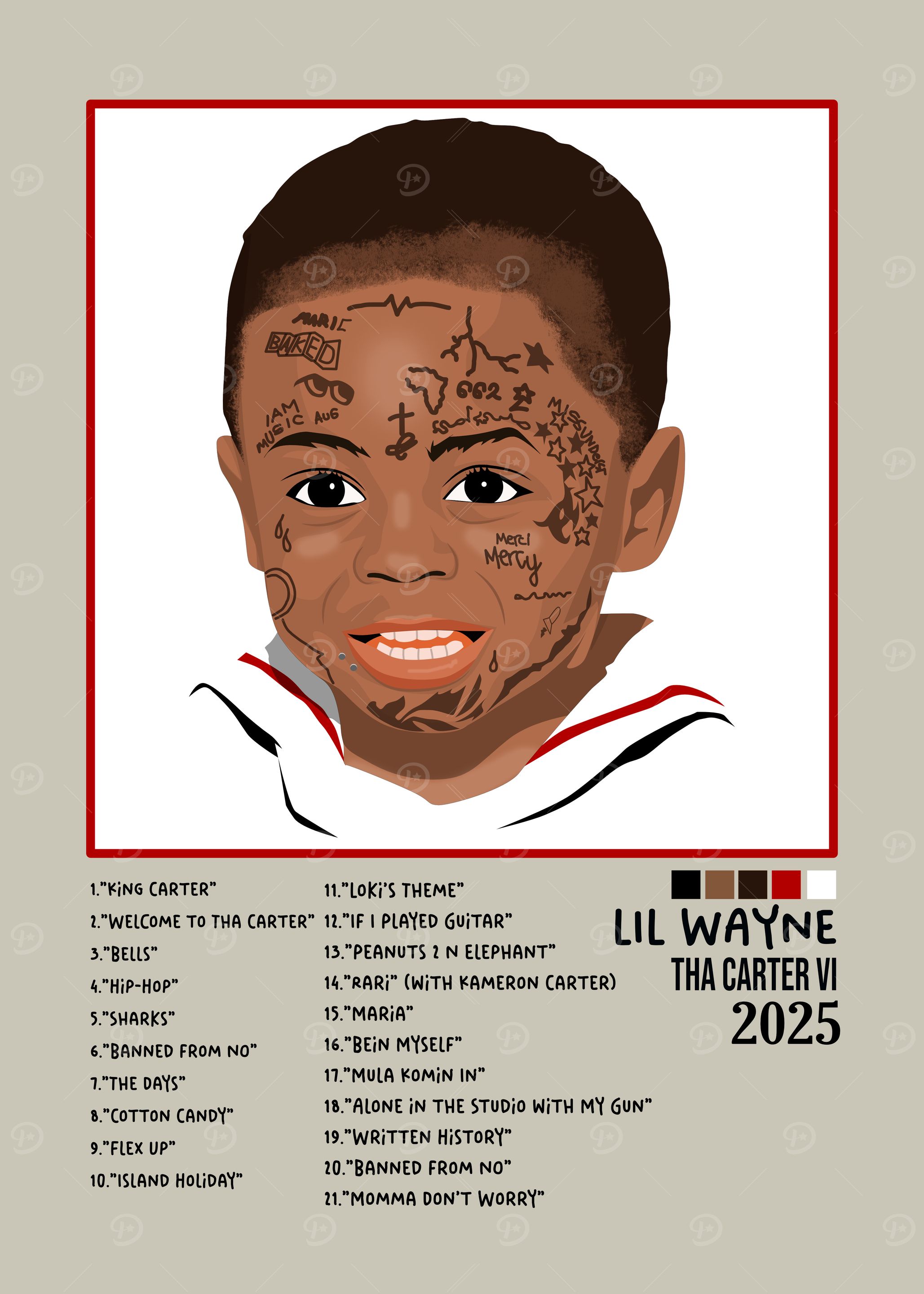 Lil Wayne Tha Carter VI Album Art' Poster, picture, metal print