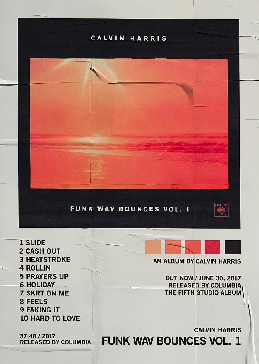 'Calvin Harris Funk Wav Bounces 1' Poster, picture, metal print