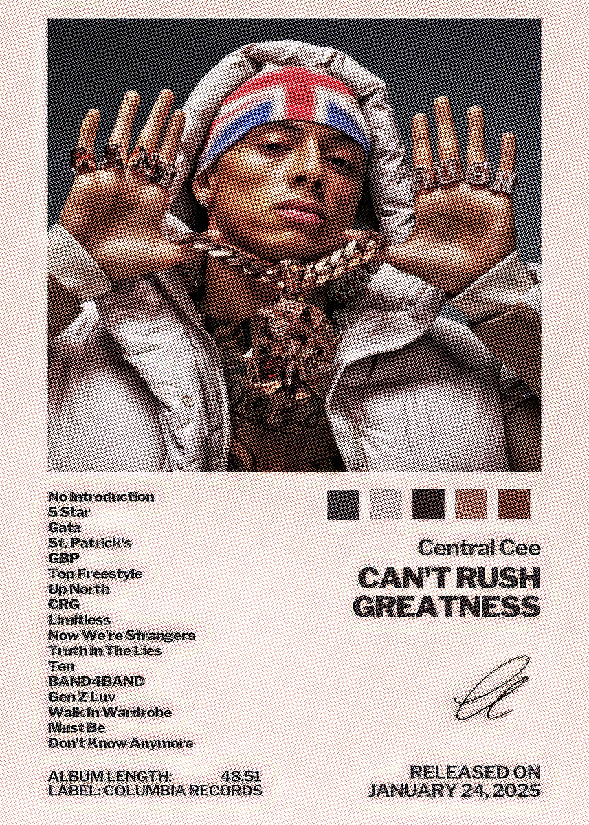Central Cee - Can't Rush Greatness' Poster, picture, metal print