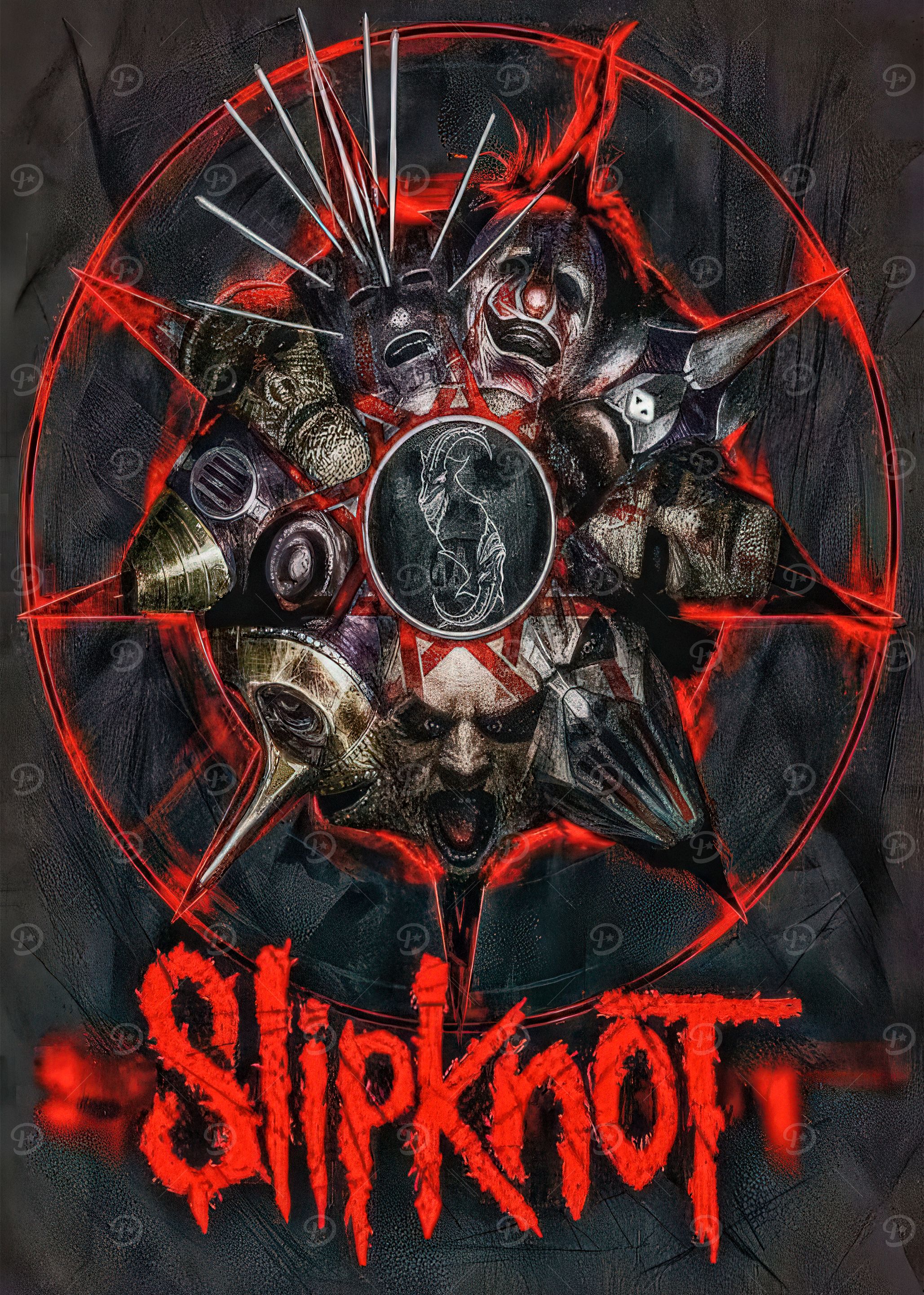 Slipknot Band Masks Star Logo Poster Picture Metal Print Paint By Slipknot Band Masks Star Logo Poster Picture Metal Print Paint By