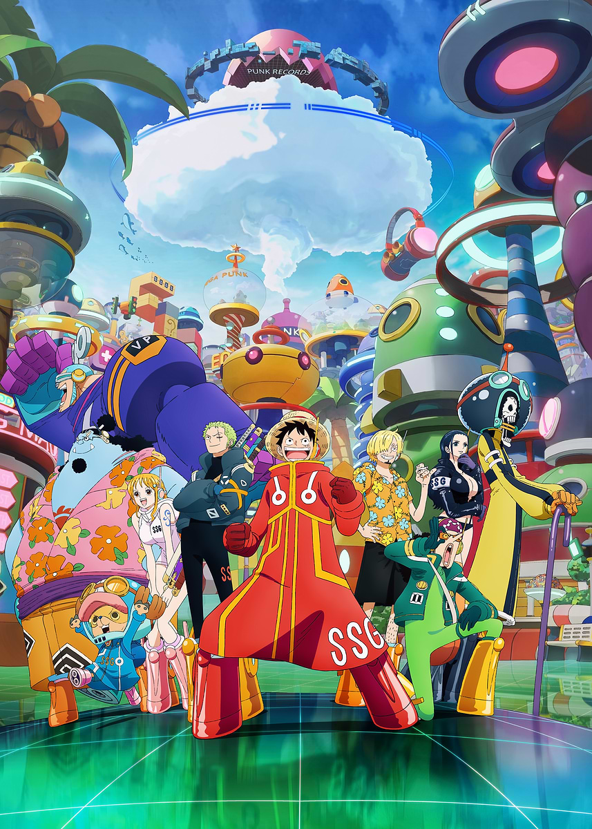 Straw Hat Crew in Egghead Island' Poster, picture, metal print