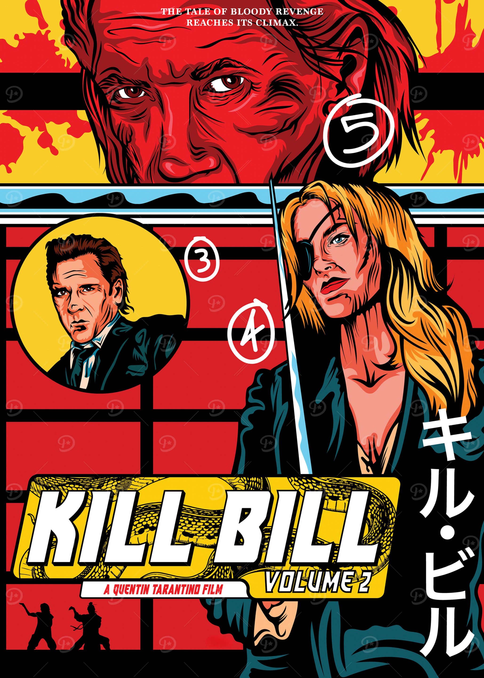 Kill Bill Volume 2 Movie Poster' Poster, picture, metal print