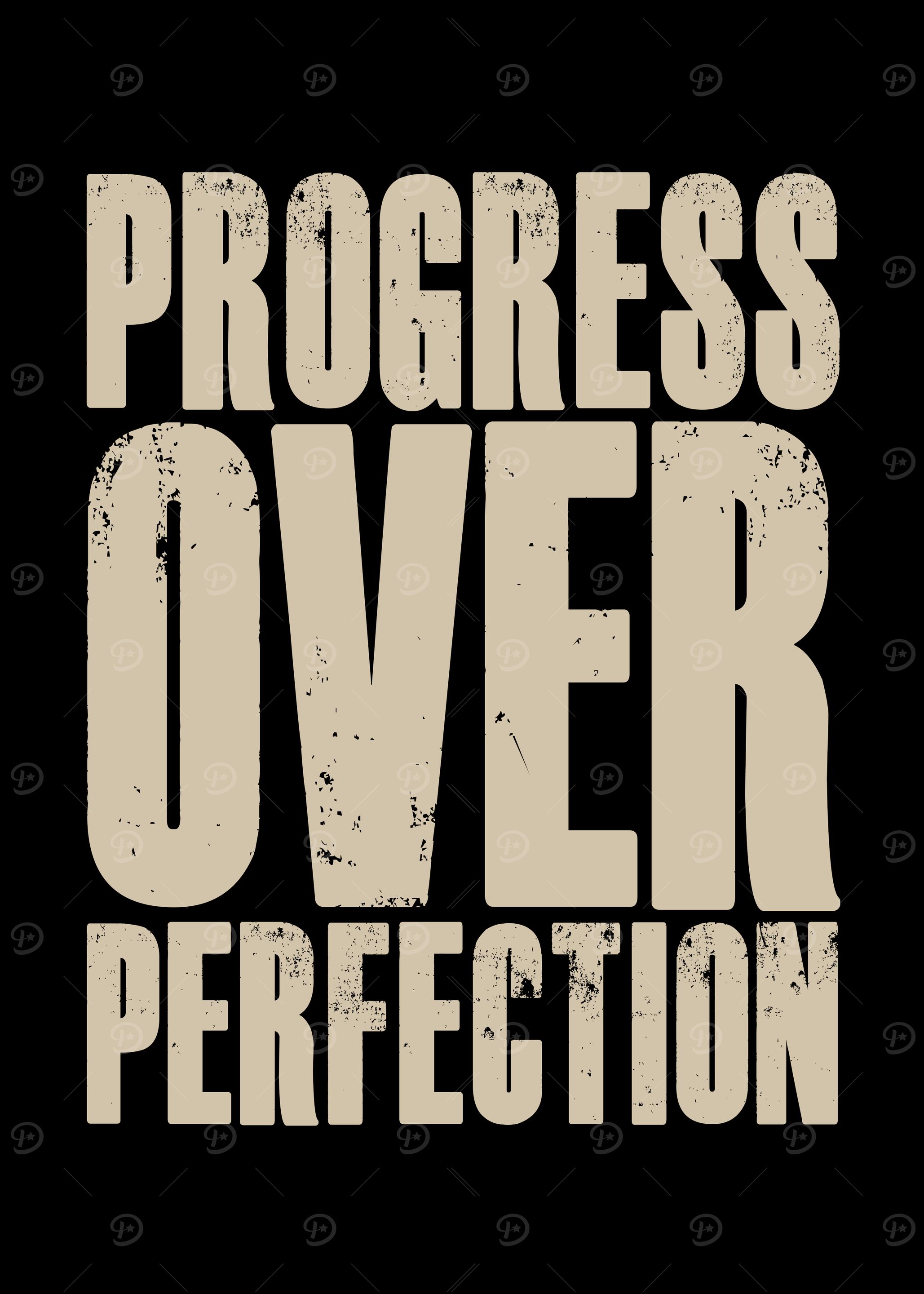 'Inspiratonal Progress Over Perfection Motivational Growth Mindset Wall ...