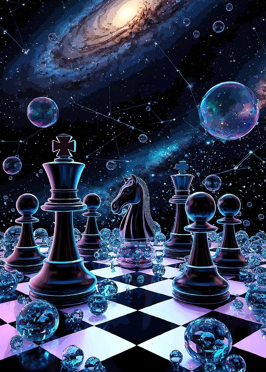 Cosmic Chess Game' Poster, picture, metal print, paint by