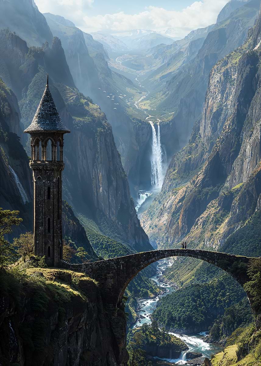 Sentinel of the Forgotten Vale — from the Forgotten Fantasy Realms collection, a Pixaverse metal print