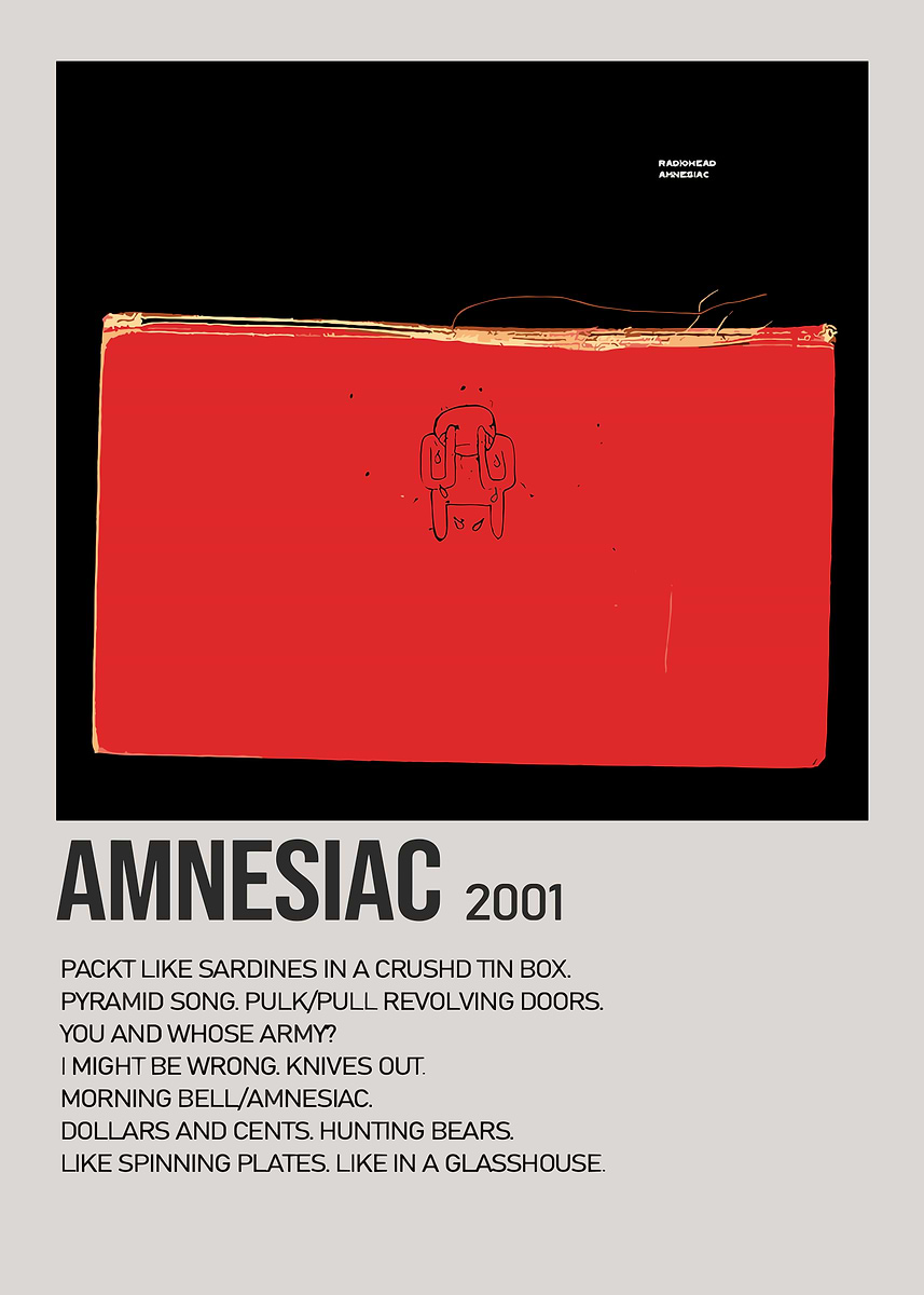 Radiohead Amnesiac Album Cover Art' Poster, picture, metal