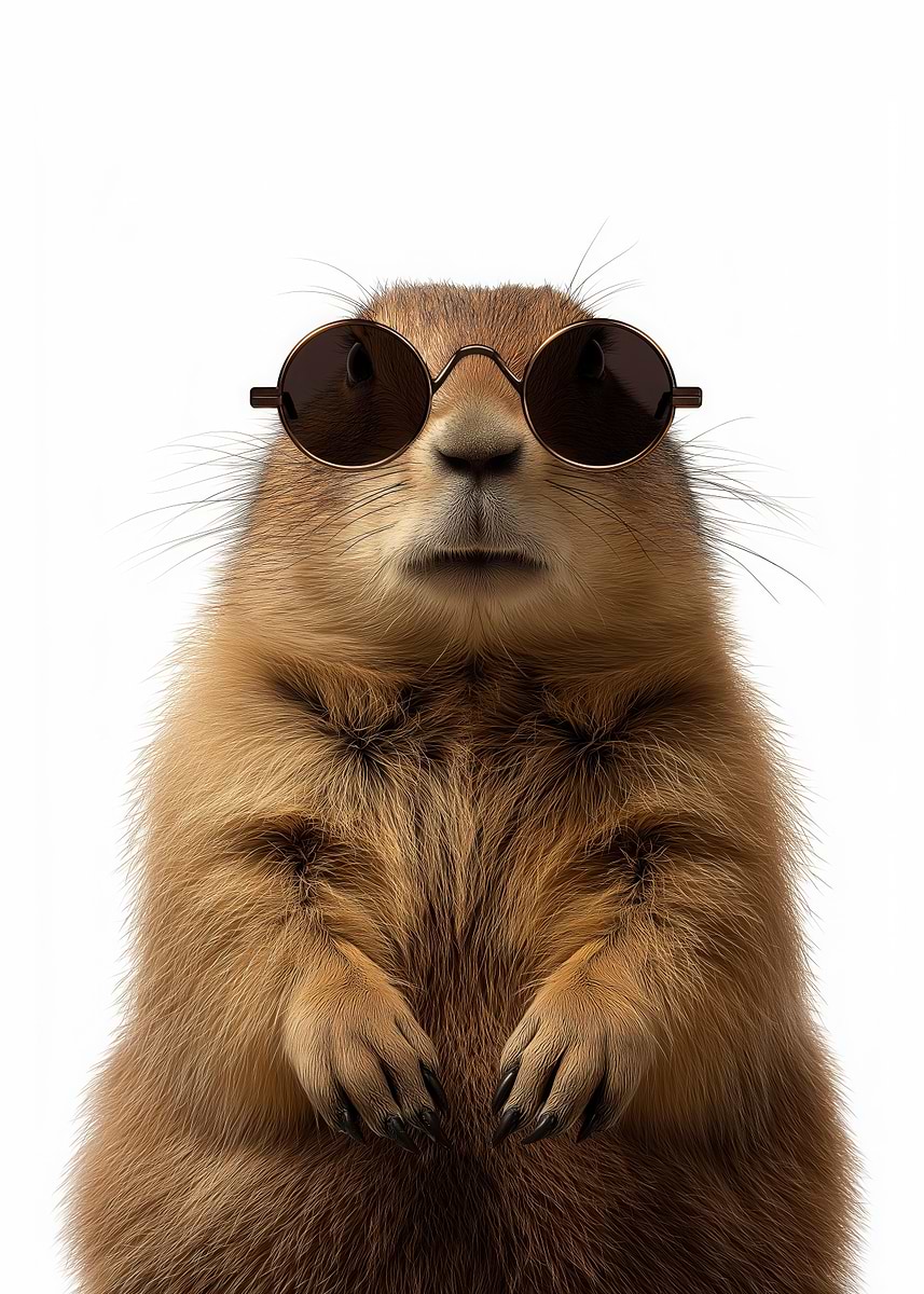 'Cool Prairie Dog with Sunglasses' Poster, picture, metal print, paint ...