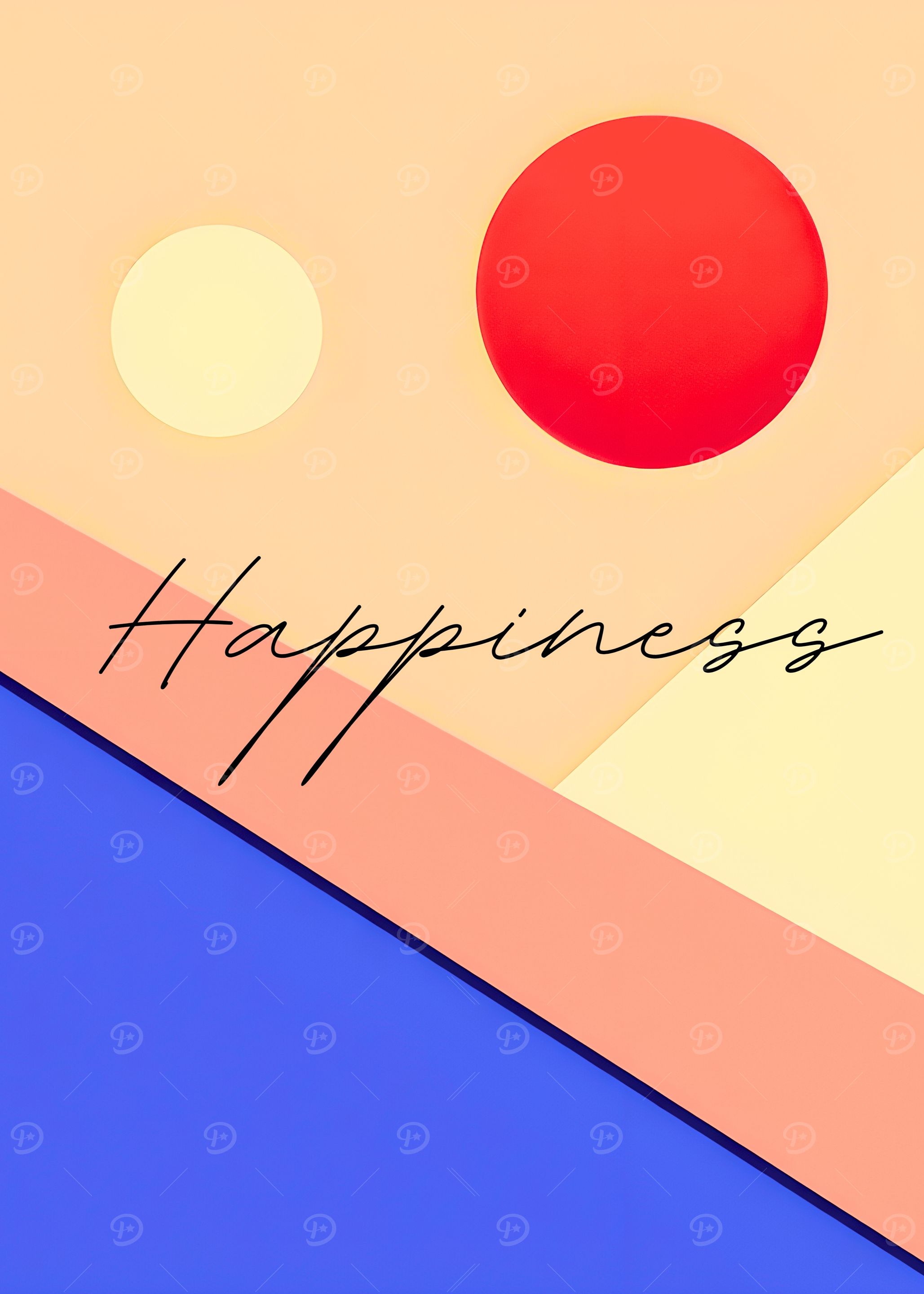'Abstract Happiness Geometric Design' Poster, picture, metal print ...