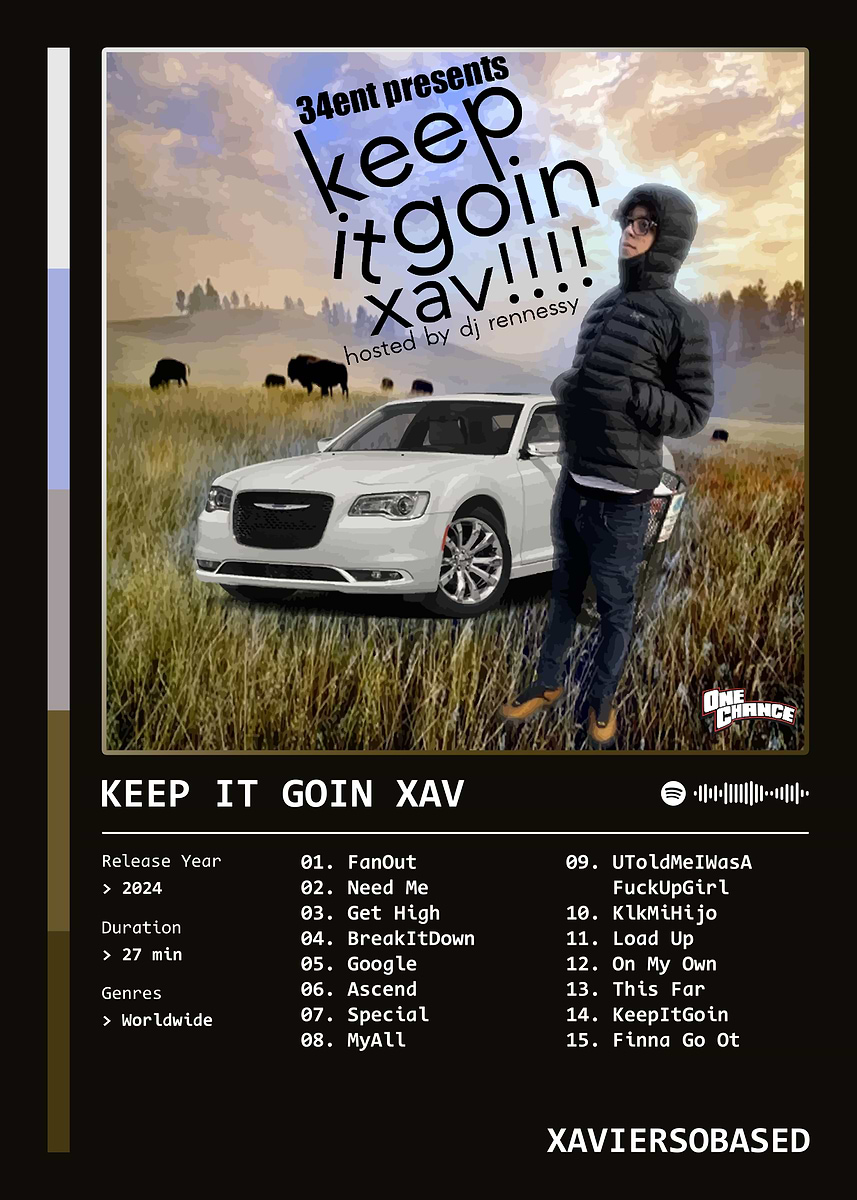 keep it goin xav (2024) by xaviersobased' Poster, picture, metal