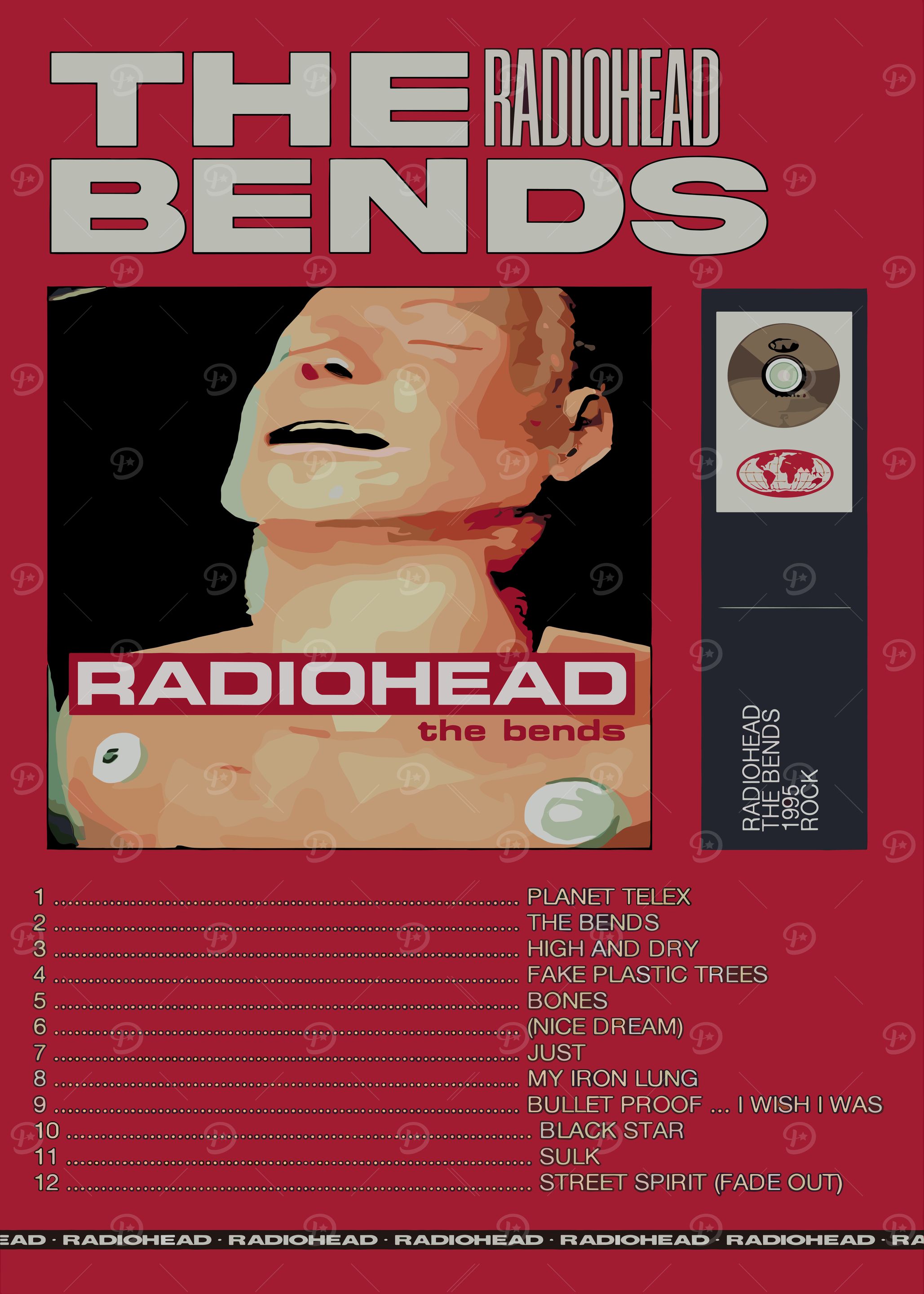 Radiohead - The Bends Album Cover' Poster, picture, metal