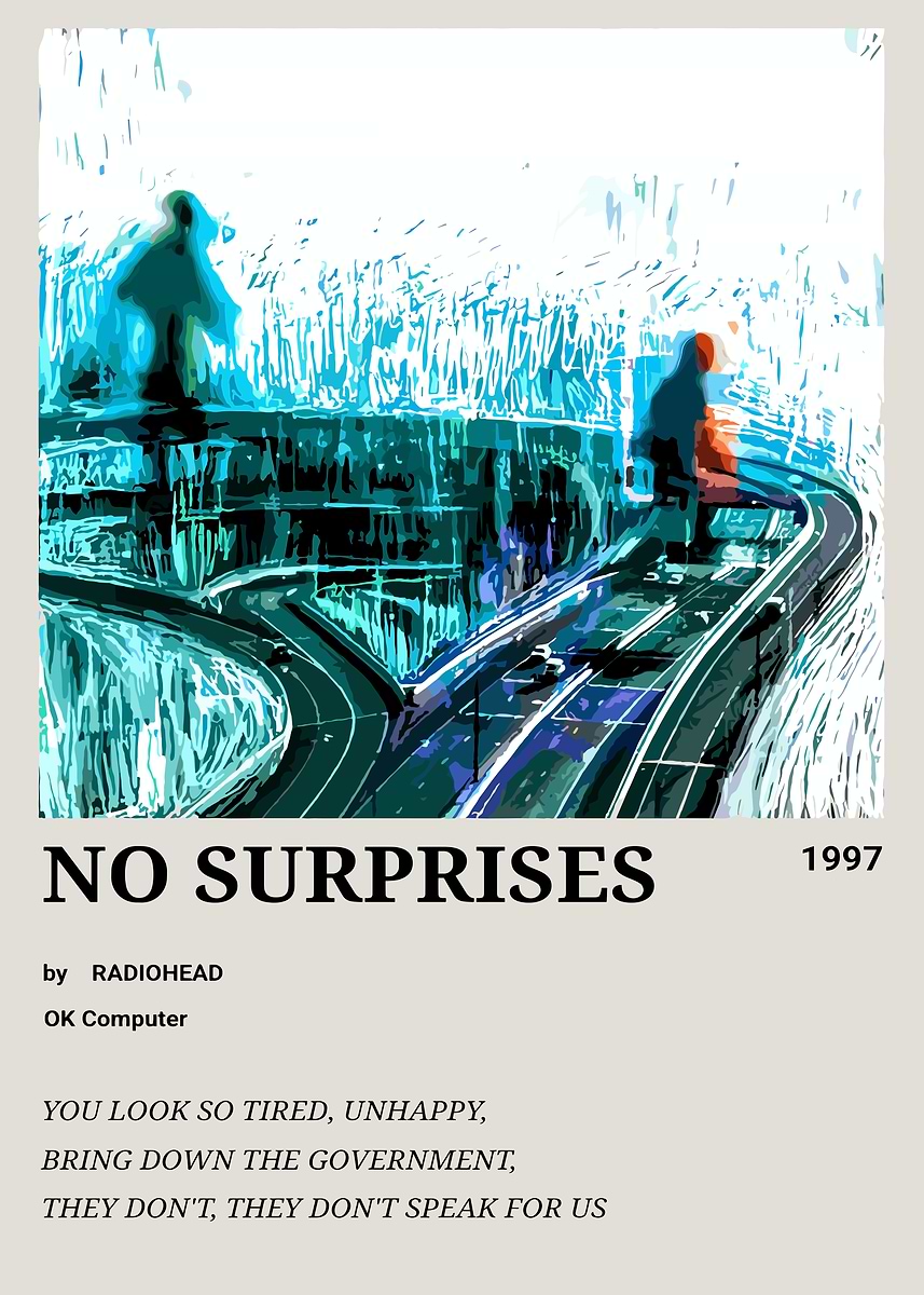 Radiohead - No Surprises Album Art' Poster, picture, metal print