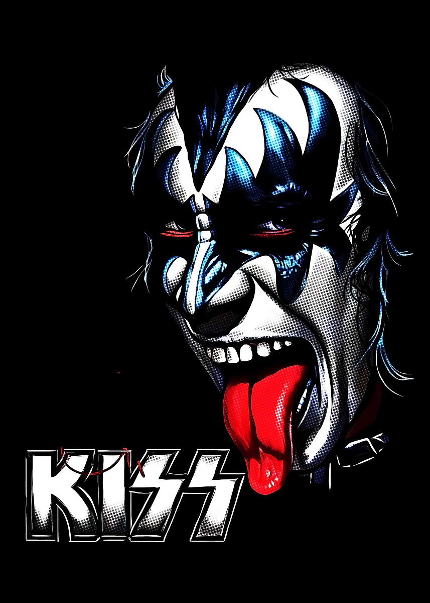 Gene Simmons KISS Band Portrait' Poster, picture, metal print
