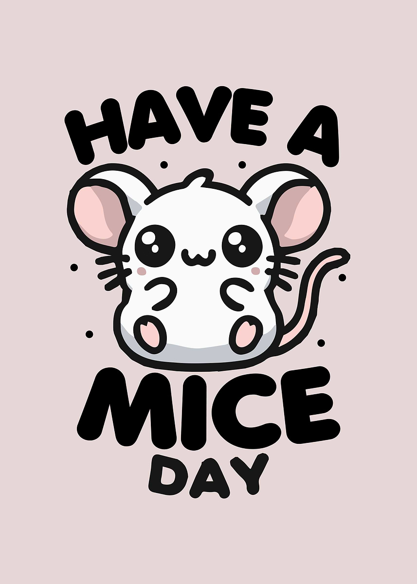 Mouse Day 'Have A Mice Day Funny Mouse Pun' Poster, picture, metal print, paint ...