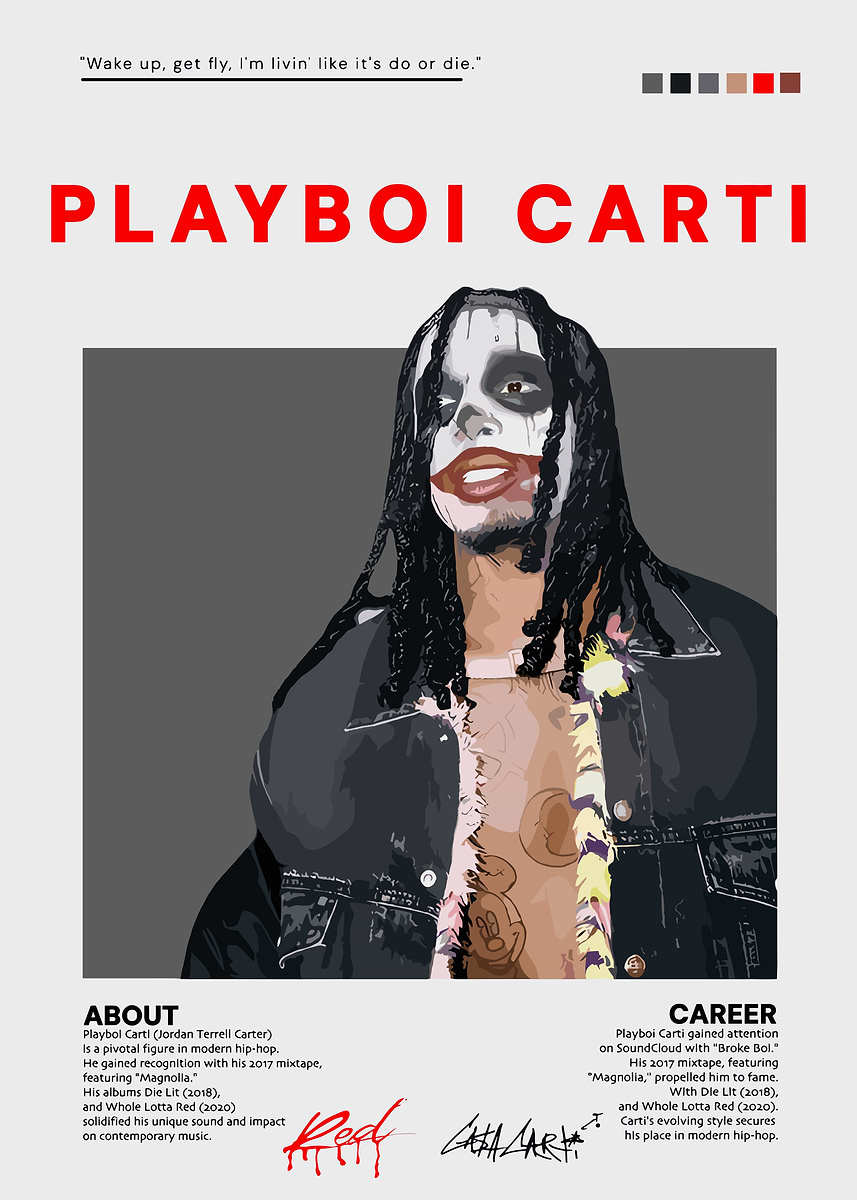 Playboi Carti Poster poster' Poster, picture, metal print, paint