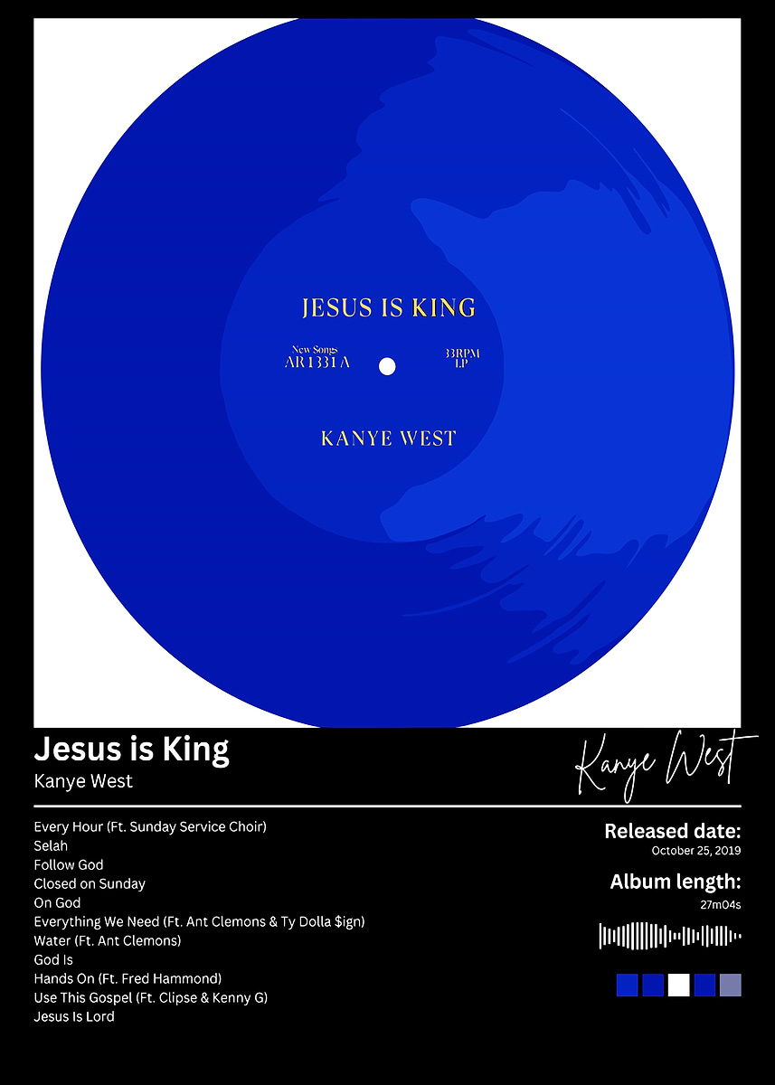 kanye west Jesus is King Album' Poster, picture, metal print