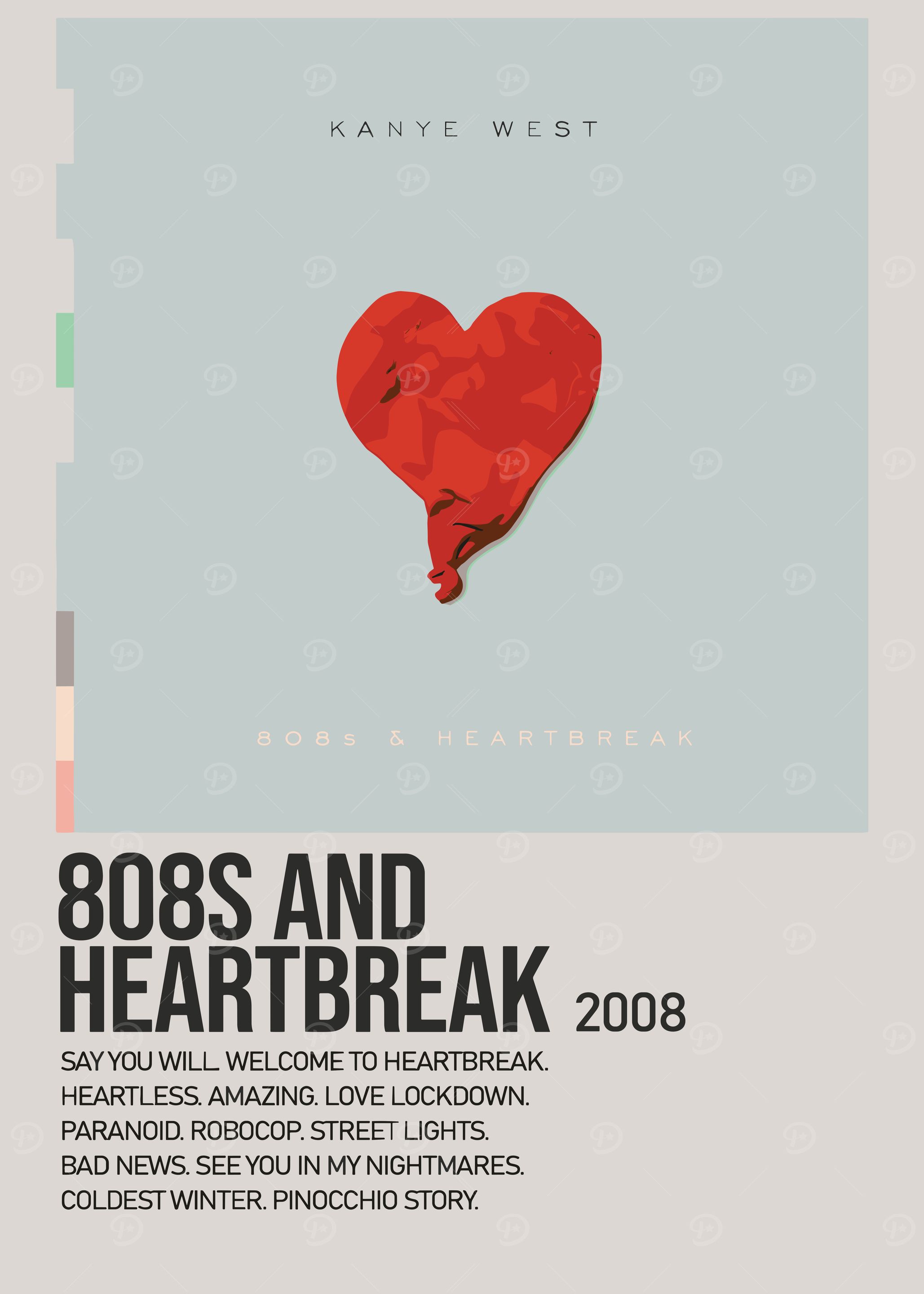 Kanye west 808s & Heartbreak Album' Poster, picture, metal print