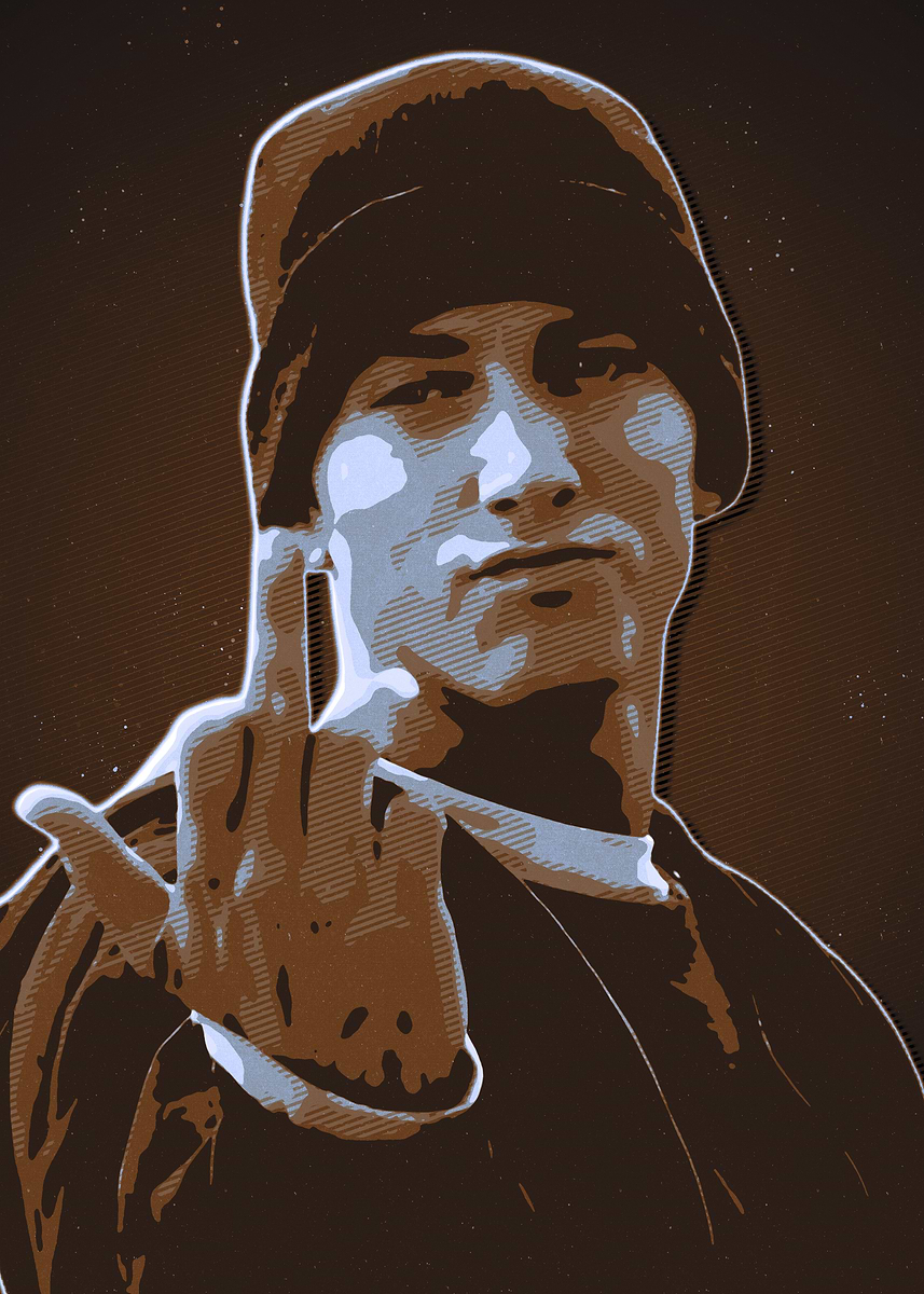 Eminem Middle Finger Pop Art' Poster, picture, metal print, paint