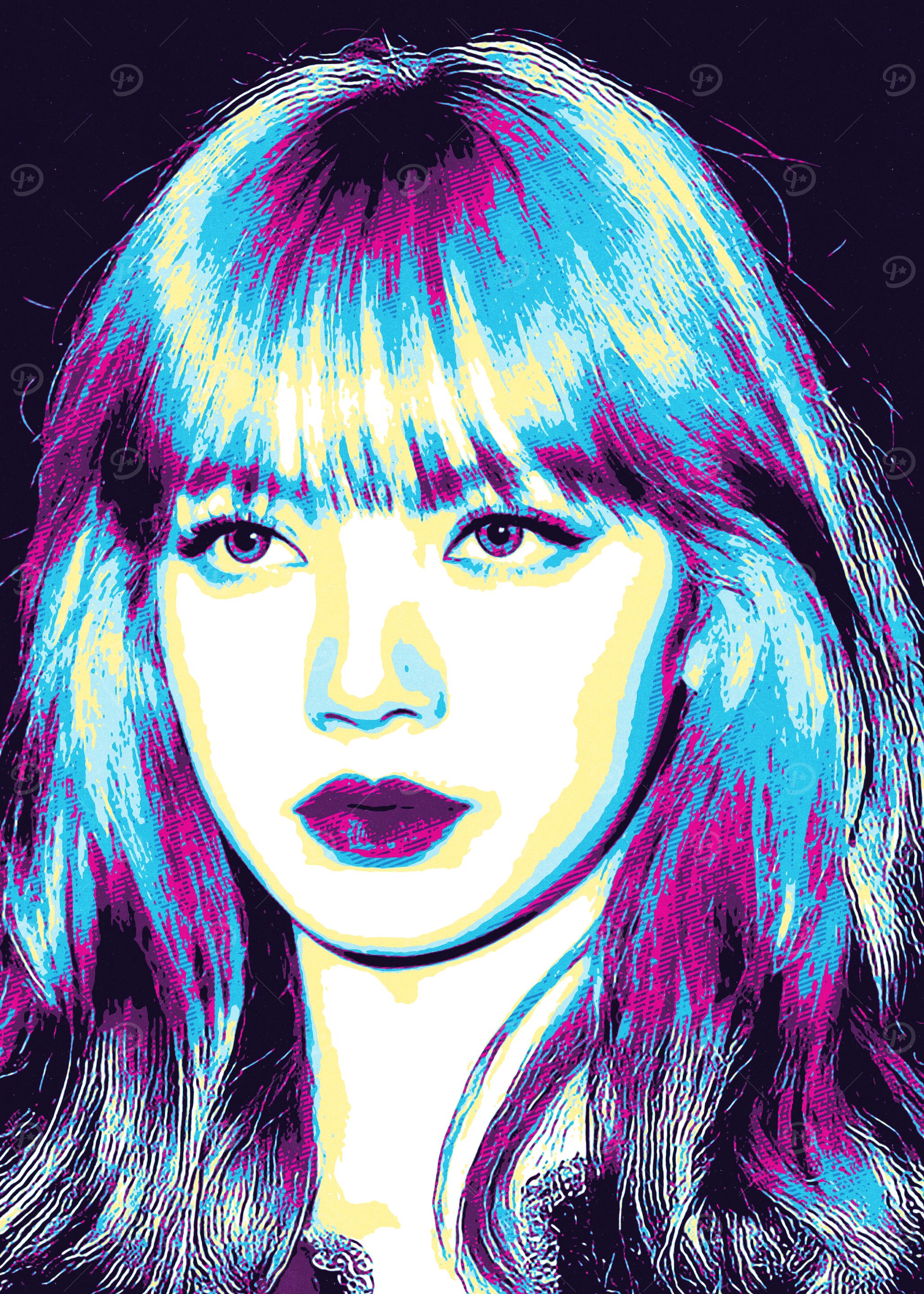 Lisa from Blackpink Pop Art Portrait' Poster, picture, metal print